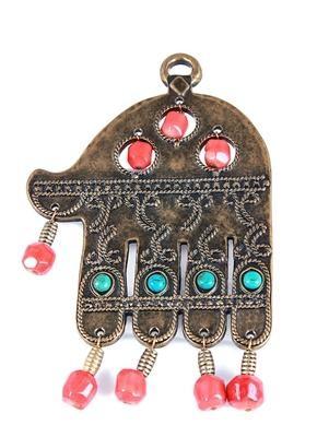 Gold Plated Hamsa with Beads